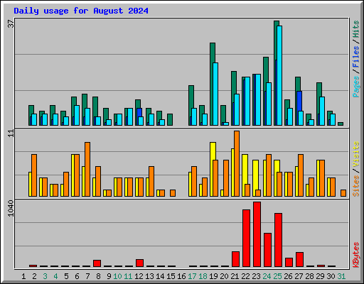 Daily usage for August 2024