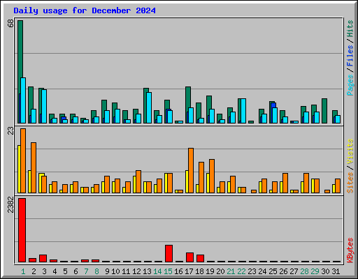 Daily usage for December 2024