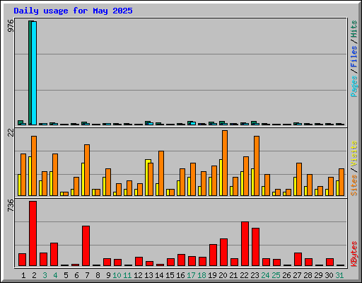 Daily usage for May 2025