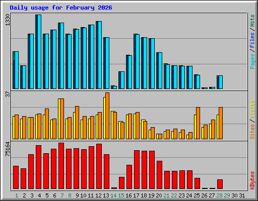 Daily usage for February 2026
