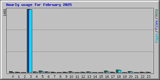 Hourly usage for February 2025