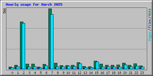 Hourly usage for March 2025
