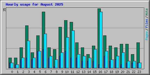 Hourly usage for August 2025